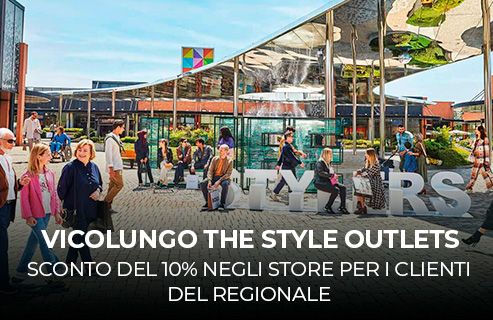 Al Vicolungo The Style Outlets con il Regionale