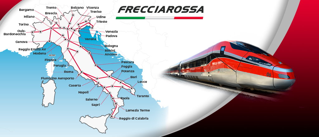 FRECCIAROSSA run through the high-speed line with fast and frequent  connections - Frecce - Trenitalia