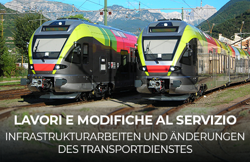 Lavori e modifiche al servizio Alto Adige - Südtirol