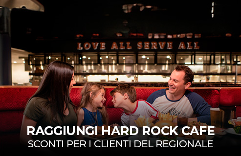 Sconti per i clienti del Regionale negli Hard Rock Cafe