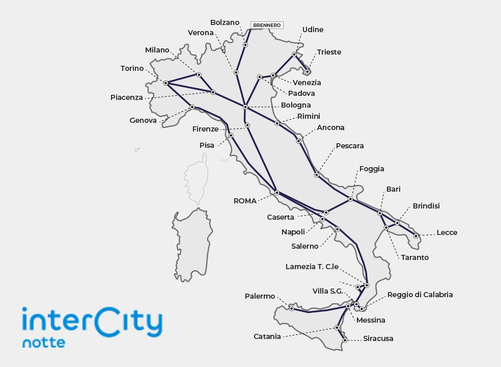 Collegamenti Intercity Notte