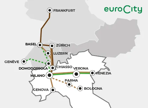 Eurocity per la Svizzera e per la Germania