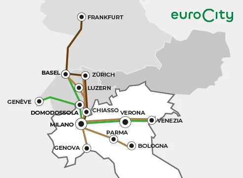 Eurocity per la Svizzera e per la Germania
