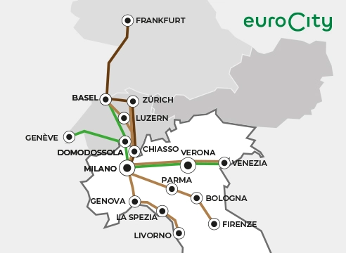 Eurocity per la Svizzera e per la Germania